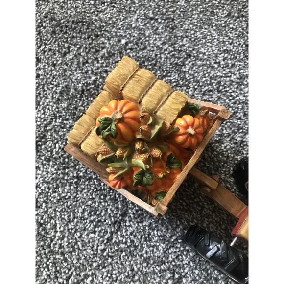 Scarecrow Tractor Halloween Thanksgiving Autumn Pumpkins Decor VTG With Box EUC - Picture 2 of 10